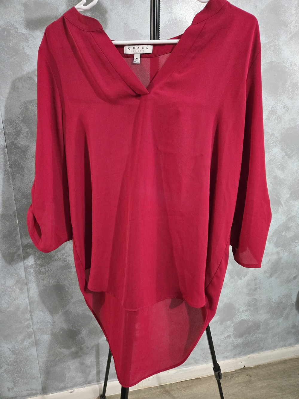 Chaus Women's Hot Pink V-Neck Tunic Blouse